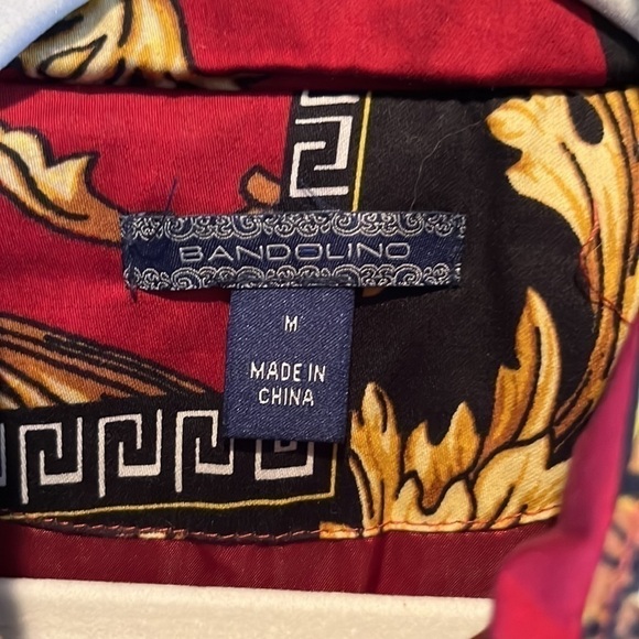 𝅺QUILTED cotton vest with designer inspired scroll chain print size M Bandolino - Picture 6 of 7